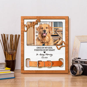 Personalized Cat Memorial Wood Frame With Collar Holder, Custom Dog Loss Gift, Wooden Pet Sympathy Sign, Cat Dog Memorial Gift, Pet Keepsake