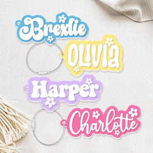 Personalized Back To School Kids Girl Gifts, Backpack Kids Name Tag, Cute Backpack Name Keychain For Kids, Diaper Bag Tag, Lunch Box Tag