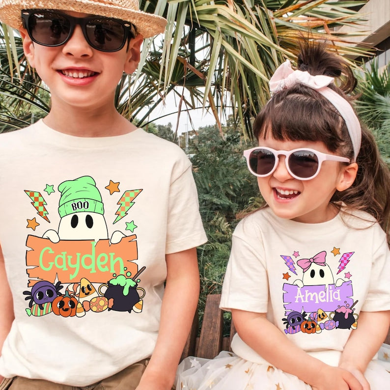 Personalized Retro Western Halloween Shirt: Custom Kids Toddler Outfit