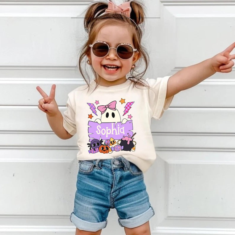 Personalized Retro Western Halloween Shirt: Custom Kids Toddler Outfit