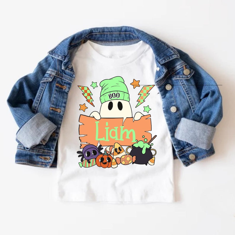 Personalized Retro Western Halloween Shirt: Custom Kids Toddler Outfit