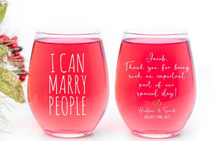Personalized Wedding Gift for Officiant, I can Marry People Whiskey Glass, Wedding Officiant Gift, Officiant Wedding Gift For Men Women