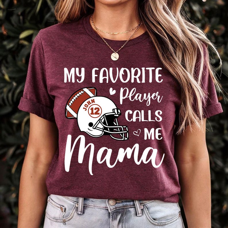 Personalized Football My Favorite Player Calls Me Grandma, Football Grandma Shirt, Name and Number Football, Football Mom Shirt, Football