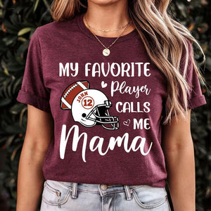 Personalized Football My Favorite Player Calls Me Grandma, Football Grandma Shirt, Name and Number Football, Football Mom Shirt, Football