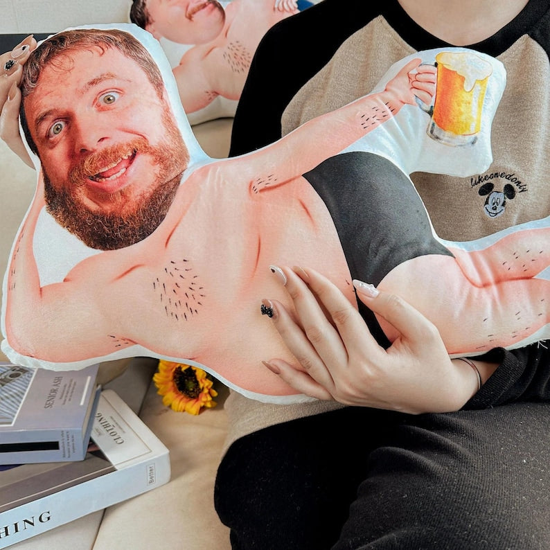 Custom Face Photo Pillow: Funny 3D Home Decor Gift, Gift For Husband, Boyfriend, Wiffe, Girlfriend