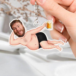 Custom Face Photo Keychain: Funny 3D Home Decor Gift, Gift For Husband, Boyfriend, Wiffe, Girlfriend