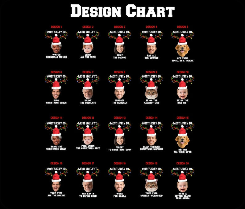 Custom Photo Santa Christmas Tee: Matching Family Party Shirt