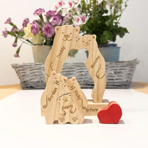 Wooden bear family puzzle, Gift for kids, Gift for parents, Wedding gift, Baby shower gift, Custom family gift, Home decor, Birthday gift
