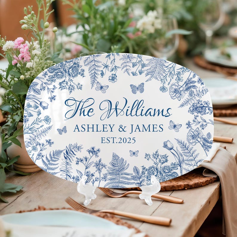 Personalized Wedding Gifts, Custom Name Wedding Plate, Newlywed Couple Gift, Engagement Gifts, New Mr Mrs Keepsake, Bridal Shower,Home Decor