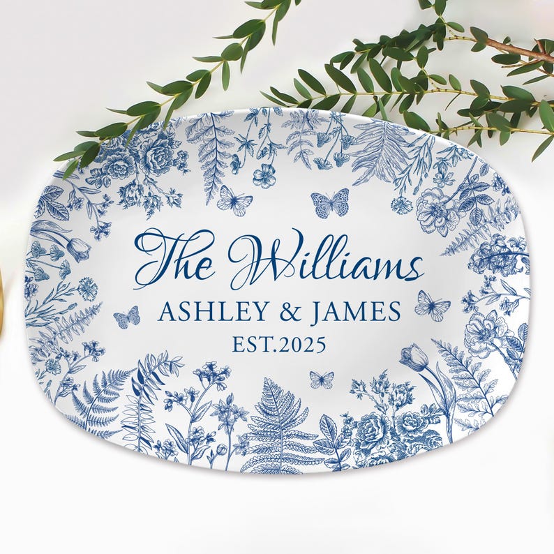 Personalized Wedding Gifts, Custom Name Wedding Plate, Newlywed Couple Gift, Engagement Gifts, New Mr Mrs Keepsake, Bridal Shower,Home Decor