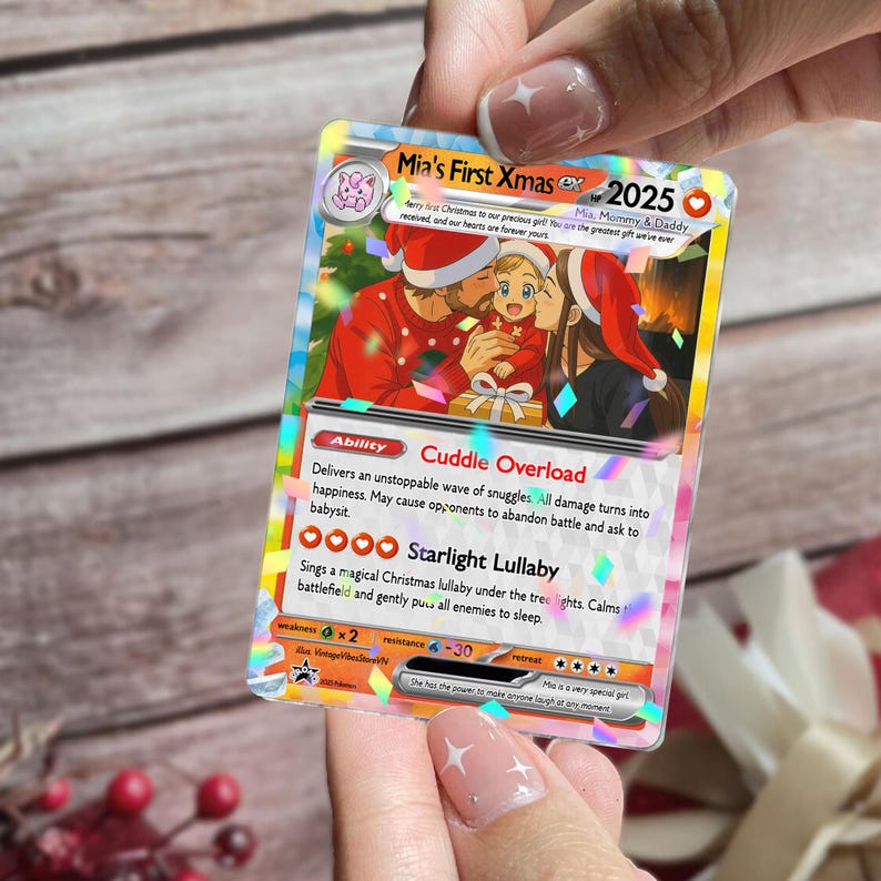 Personalized Pokemon Card, Custom Birthday Photo Art Card, Anniversary Proposal Invitation, Birthday Wedding Day Couples Engagement, Holiday