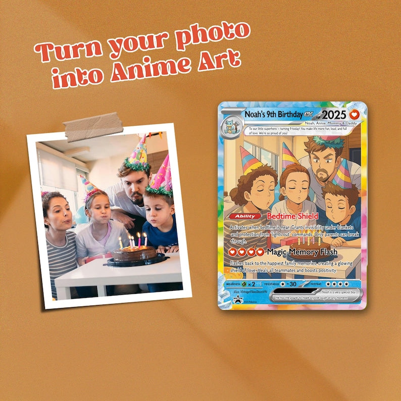 Personalized PokeCard, Custom Birthday Photo Art Card, Anniversary Proposal Invitation, Birthday Wedding Day Couple Engagement, Holiday Gift