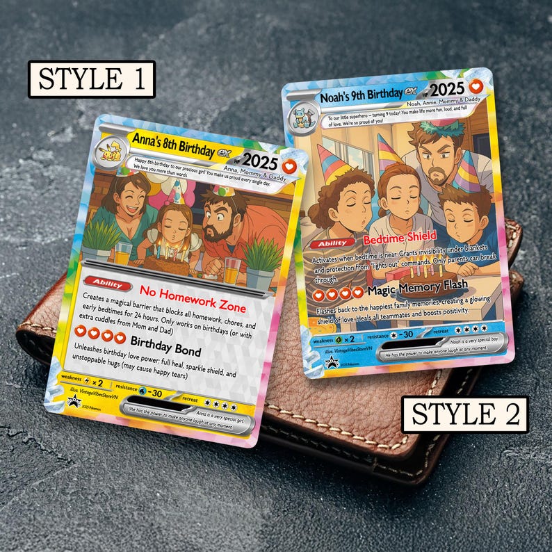 Personalized Pokemon Card, Custom Birthday Photo Art Card, Anniversary Proposal Invitation, Birthday Wedding Day Couples Engagement, Holiday