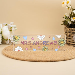 Custom Teacher Desk Name Plate, Teacher Name Sign, Teacher Acrylic Block Desk Sign, Teacher Appreciation Gift, Back To School Teacher Gifts