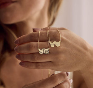 Custom Pet Portrait Necklace, Pet Memorial Jewelry, Pet Name Necklace, Engraved Necklace, Dog & Cat Necklace, Women Necklace, Gift for Her