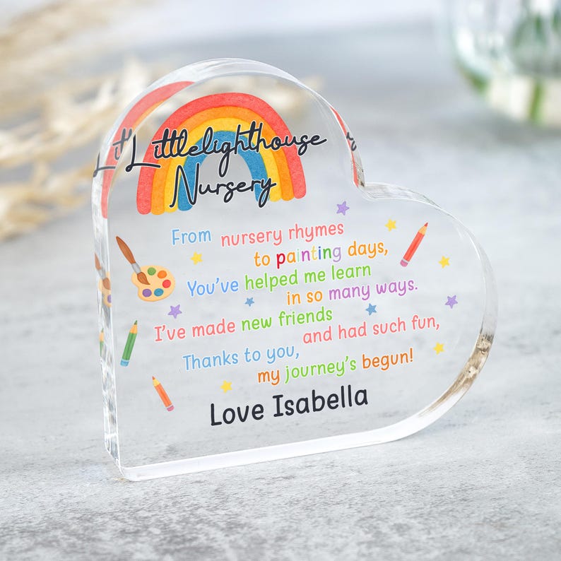 Personalised Nursery Thank You Gift, School Leaving Keepsake, End of Term, Nursery Gifts, Nursery Worker Gift, Teacher Tutor Gifts