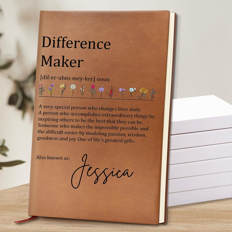 Difference Maker Journal, Mentor Gift, Special Person Gift, Gift for Colleague, Supervisor Gift, Thank You Teacher Journal, Therapist Gift
