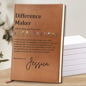 Difference Maker Journal, Mentor Gift, Special Person Gift, Gift for Colleague, Supervisor Gift, Thank You Teacher Journal, Therapist Gift