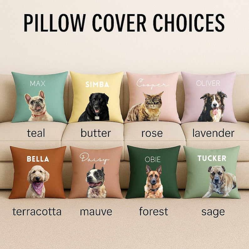 Custom Pet Pillow with Photo Name, Custom Dog Pillow, Personalized Dog Pillow, Custom Cat Pillow, Pet Memorial, Pet Loss Gift, Dog Lovers