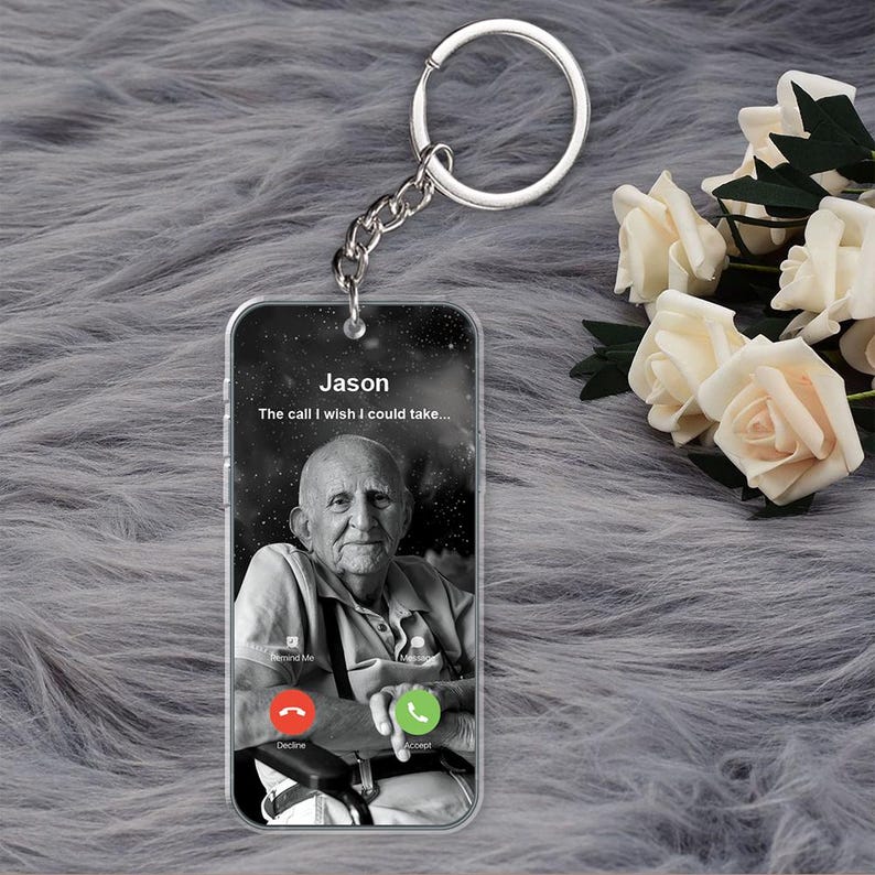 Custom Keychain The Call I Wish Could Take, Memorial Keyring, Dad Mom Acrylic Keychain, Mothers Day Fathers Day Birthday Christmas Gift