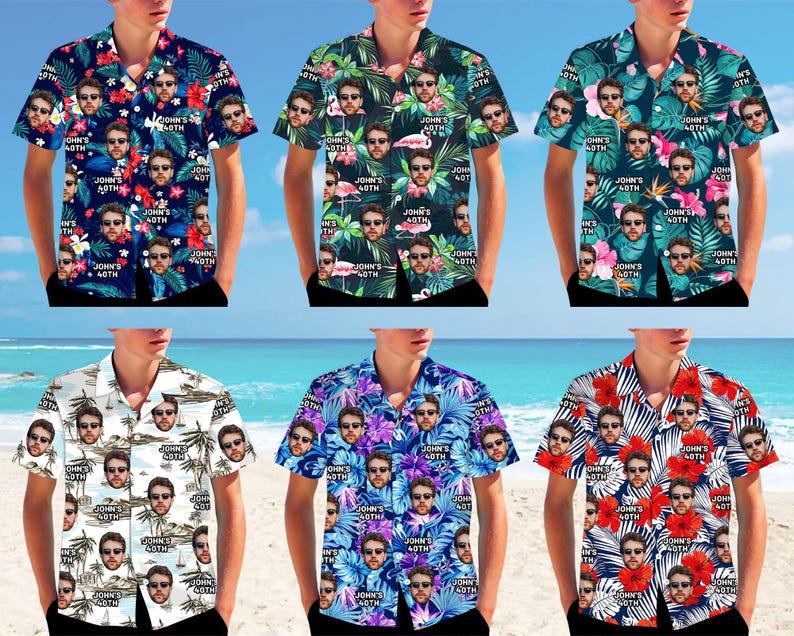 Custom 40th Birthday Face Hawaiian Shirt: Personalized Party Apparel