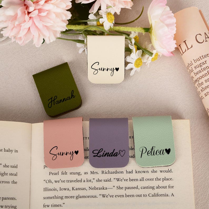 Personalised Leather Magnetic Bookmark,Custom Name Leather Bookmark,Accessories Gifts for Reader, Book Lover Gifts,Birthday Gift for Him/Her