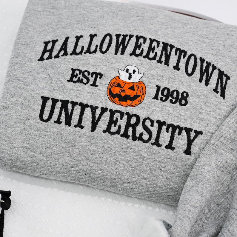 Halloweentown Est 1998 Sweatshirt - Embroidered Halloweentown Shirt - Pumkin Sweatshirt - Womens Spooky Shirts - Halloween Gift For Men
