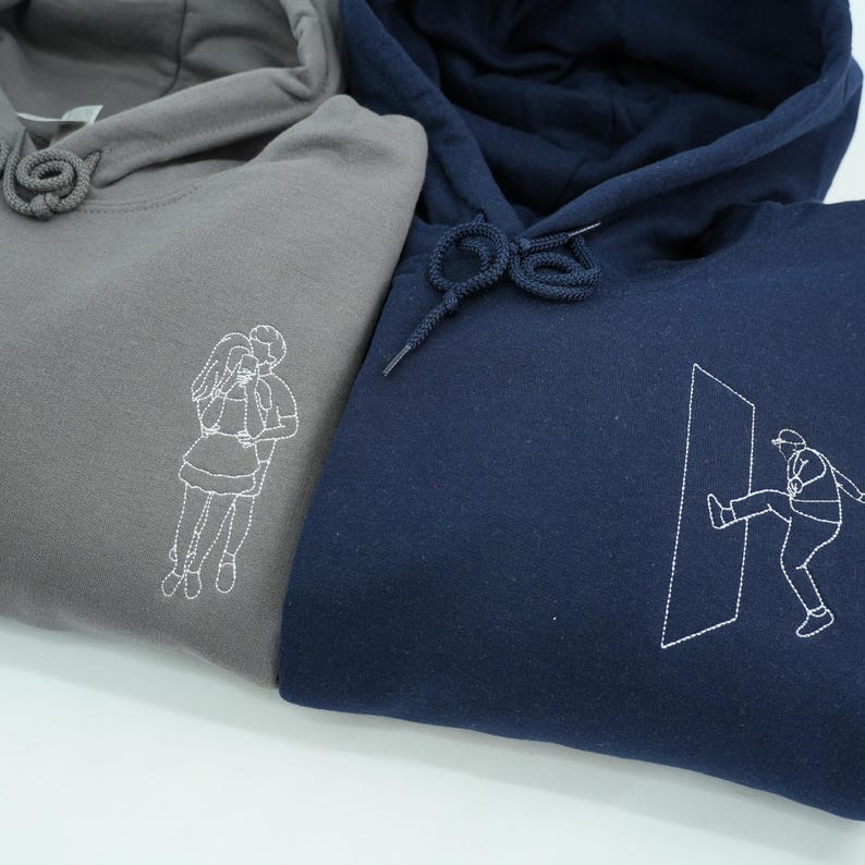 Custom Embroidered Couple Portrait From Photo Hoodie - Matching Hoodies For Couples - Anniversary Gifts For Boyfriend - Gift For Husband il_794xN.7004030381_j2vw.jpg