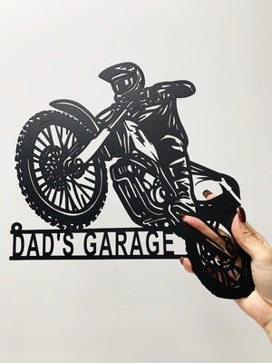 Custom Dirt Bike Metal Sign, Personalized Motocross Biker Name Sign, Motorcycle Biker Gifts for Dad Husband, Dirt Bike Wall Art,Man Cave