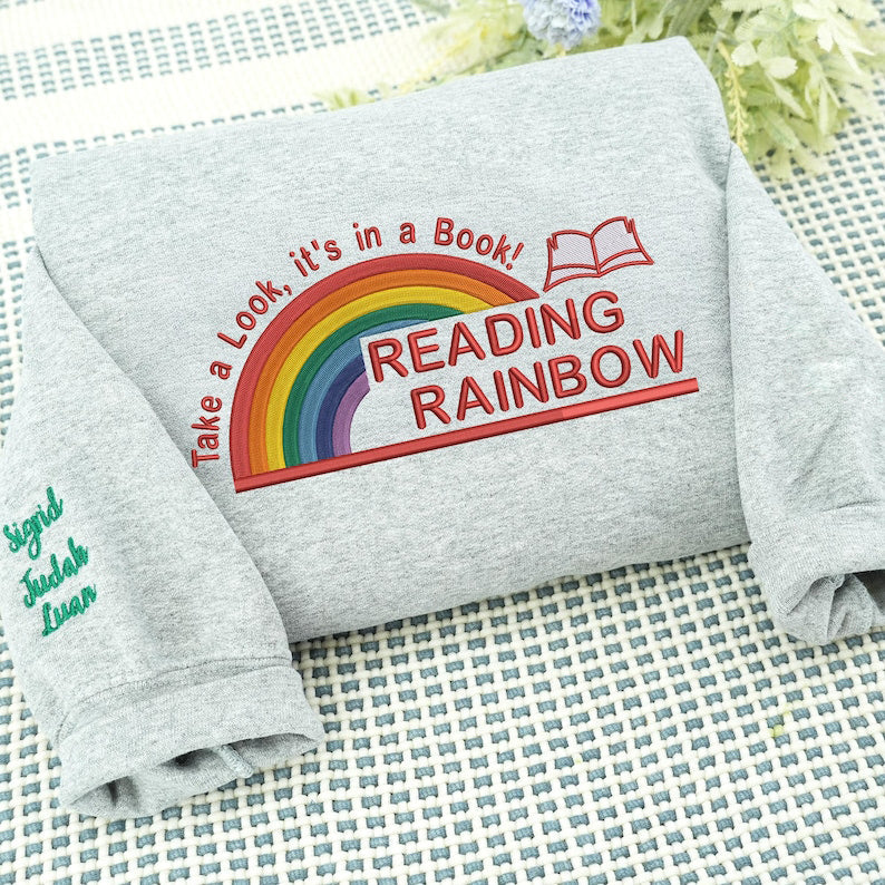 Embroidered Reading Rainbow Sweatshirt | Take A Look It's In A Book Shirt | Book Lover Gift | Custom Reading Shirt | Teacher Gift il_794xN.7004132977_noeb_5263050b-adcf-499c-a7f9-d02f16148d17.jpg