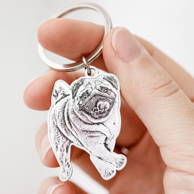 Dog photo keychain Custom pet portrait keychain Pet memorial gift Dog memorial keepsake Gift for pet loss Gifts for dog lovers