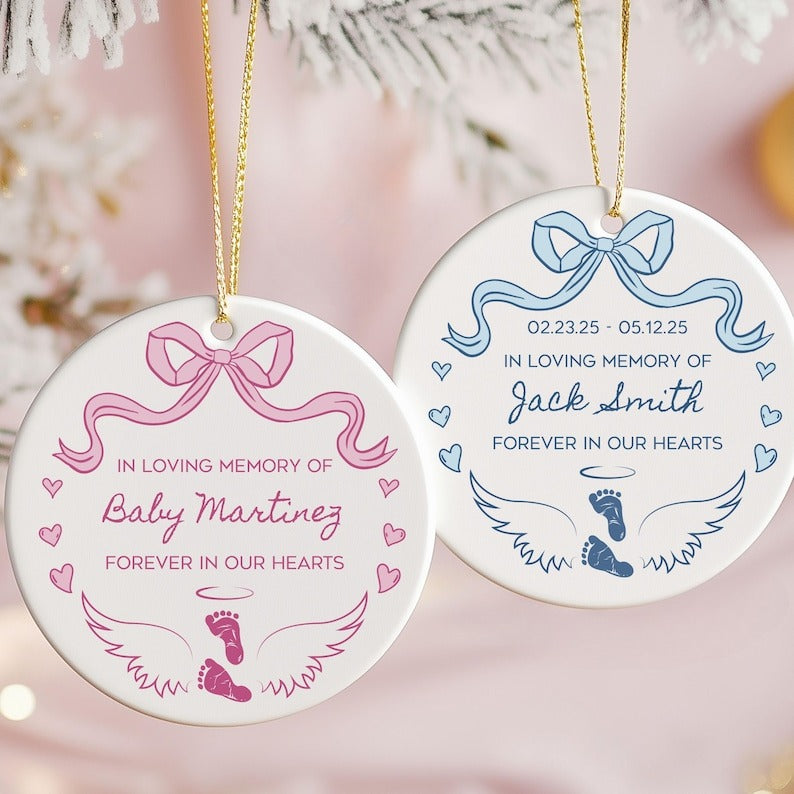 Baby Memorial Ornament Miscarriage Gift for Grieving Mother Stillborn Baby Gift Memorial Xmas Ornament Pregnancy Loss Keepsake Personalized
