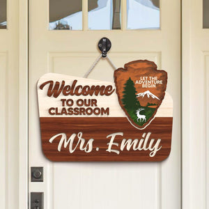 Personalized Teacher 3D Door Hanger, National Park Teacher Sign, Classroom Adventure Decor, Teacher Door Sign, Teacher Appreciation Gifts