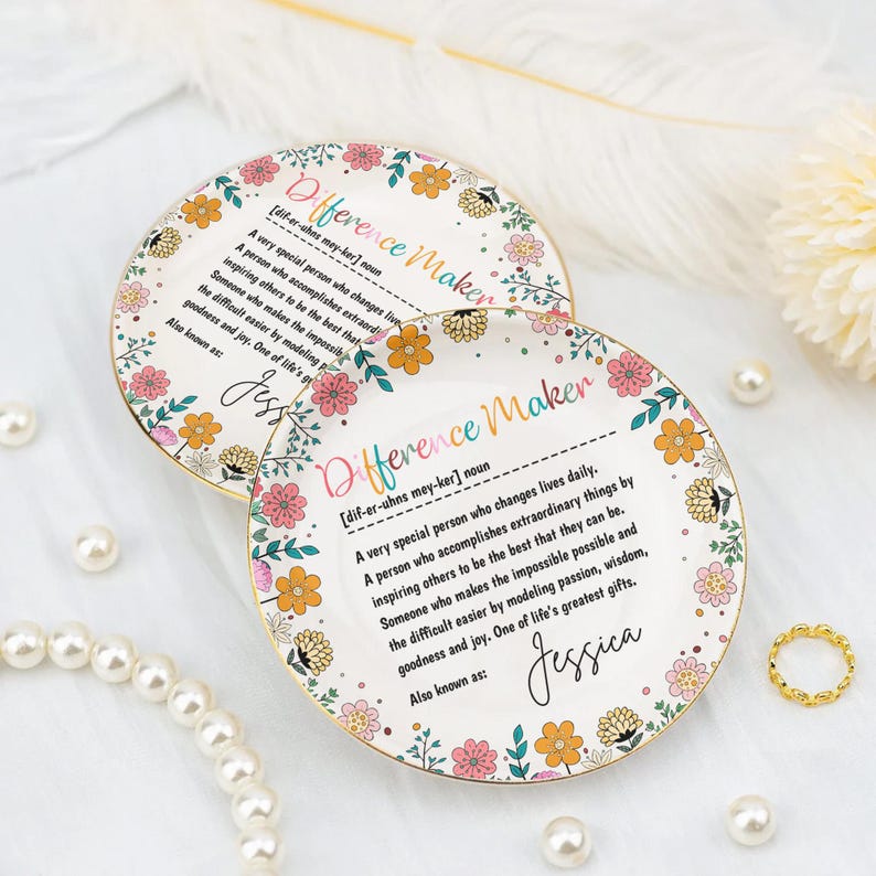 Difference Maker Ring Dish, Mentor Gift, Special Person Gift, Gift for colleague, Supervisor gift, Thank You Teacher Journal, Therapist Gift