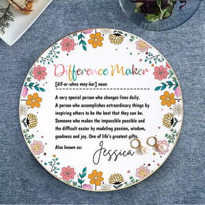 Difference Maker Ring Dish, Mentor Gift, Special Person Gift, Gift for colleague, Supervisor gift, Thank You Teacher Journal, Therapist Gift