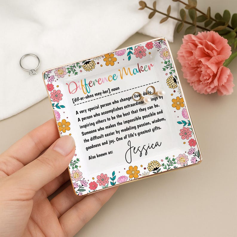 Difference Maker Ring Dish, Mentor Gift, Special Person Gift, Gift for colleague, Supervisor gift, Thank You Teacher Journal, Therapist Gift