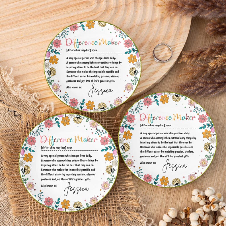 Difference Maker Ring Dish, Mentor Gift, Special Person Gift, Gift for colleague, Supervisor gift, Thank You Teacher Journal, Therapist Gift
