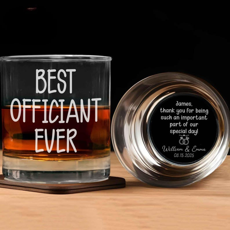 Personalized Wedding Gift for Officiant, Groomsmen Whiskey Glass, Best Man Gift, Groomsmen Proposal Gifts, Wedding Shot Glass,Officiant Gift