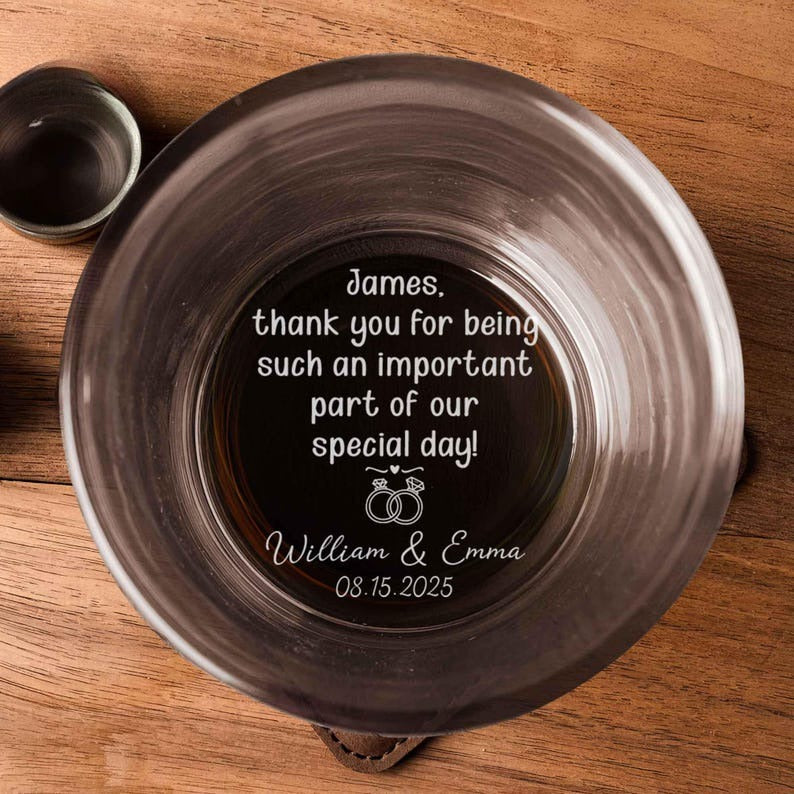 Personalized Wedding Gift for Officiant, Groomsmen Whiskey Glass, Best Man Gift, Groomsmen Proposal Gifts, Wedding Shot Glass,Officiant Gift