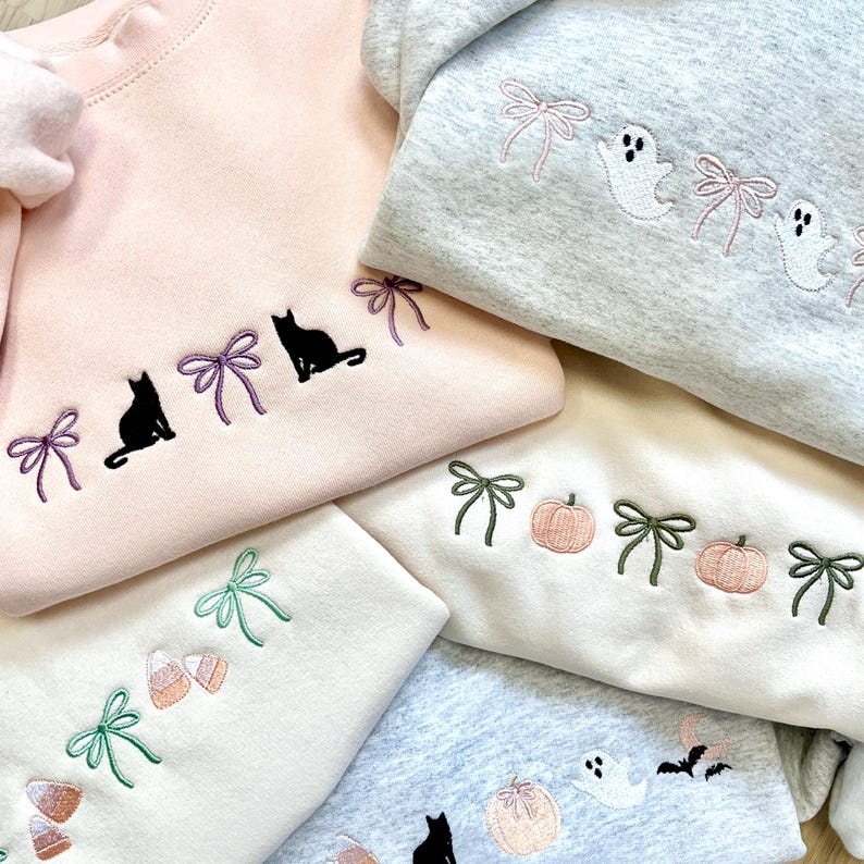 Embroidered Coquette Halloween Icon Crewneck Sweatshirt | Cute Halloween | Spooky Season| Coquette Bow | Gift for Her| Autumn, Fall |G18ECHI il_794xN.7006399188_leh4.jpg