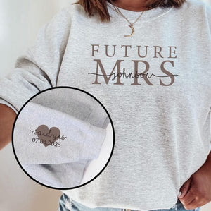 Custom Future Mrs Sweatshirt, Bride Sweatshirt, Engaged Sweatshirt, Engagement Gifts, Newly Engaged Gift, I Said Yes Sweatshirt, Bride Gift