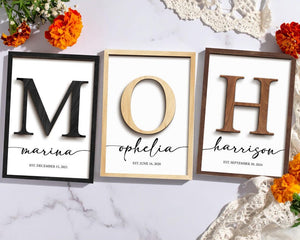 Personalized Family Name Sign,Wooden Frame,Wedding Gift,Anniversarie,Housewarming,Last Name Established Sign,Rustic Decor,First Home Gift