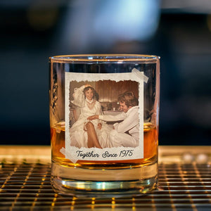 Personalized Gift for Father of the Bride, Father of the Groom, Custom Photo Whiskey Glass, Wedding Keepsake, Gift for Dad, Gift for Him