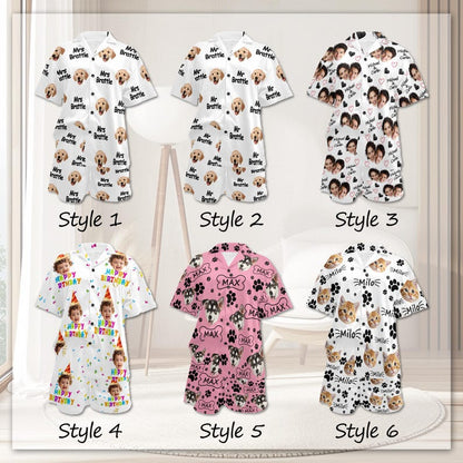 Custom Short Pajamas with Face and Name,Customized Pajama Set For Men/Women,Personalized Short Sleeve Family Pajama Set,Birthday/Party Gifts il_794xN.7008125532_h1x6.jpg
