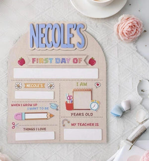 Personalized First & Last Day of School Sign: Wooden Photo Prop