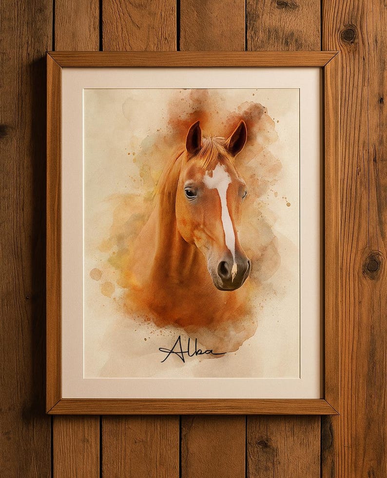 Personalized Horse Gift, Custom Horse Portrait, Horse Lover Gift, Unique Gift for Horse, Horse Gift, Equestrian Gifts, Horse Rider Gift