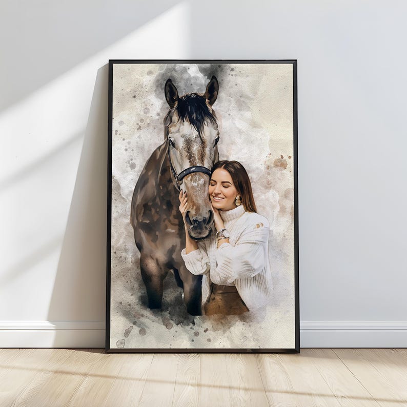 Personalized Horse Gift, Custom Horse Portrait, Horse Lover Gift, Unique Gift for Horse, Horse Gift, Equestrian Gifts, Horse Rider Gift