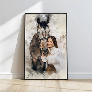 Personalized Horse Gift, Custom Horse Portrait, Horse Lover Gift, Unique Gift for Horse, Horse Gift, Equestrian Gifts, Horse Rider Gift