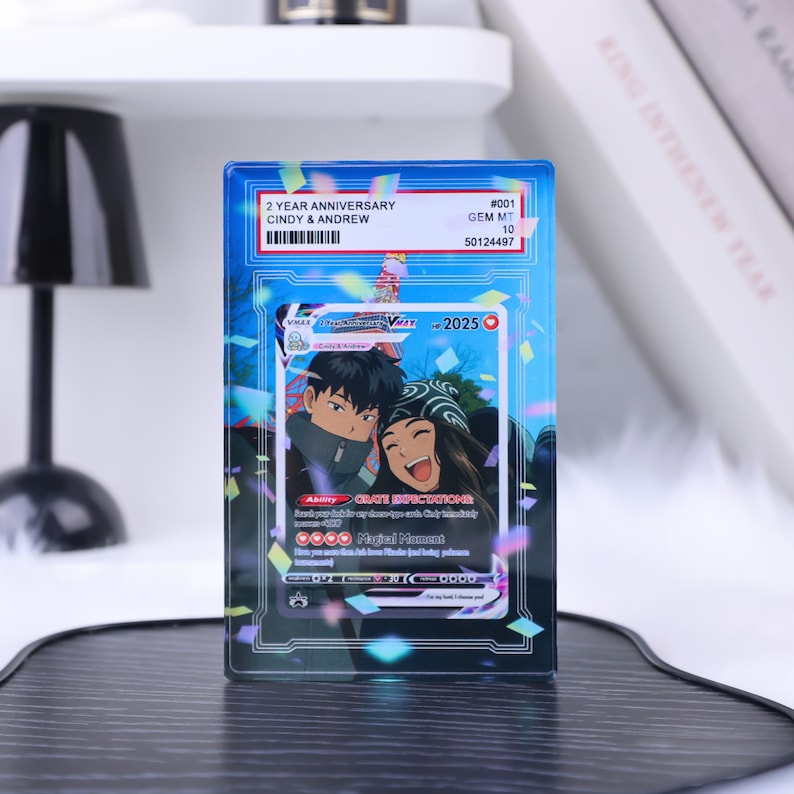Personalized Poke Anniversary Card, Custom Anime Photo Acrylic Plaque, Anniversary Gift, Gift for Him, Gift for Her, Valentine's Day Gift