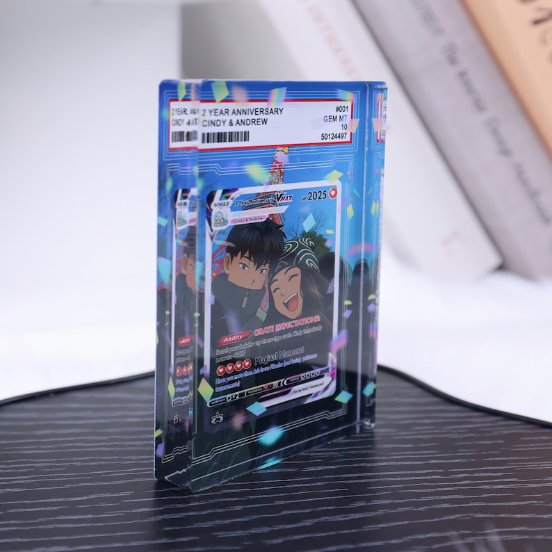 Personalized Poke Anniversary Card, Custom Anime Photo Acrylic Plaque, Anniversary Gift, Gift for Him, Gift for Her, Valentine's Day Gift